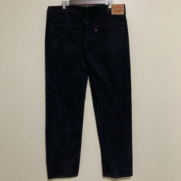 Levis Jeans 550 Mens 40x36 Relaxed Fit Jeans Black Denim Dark Wash Straight Leg - Picture 2 of 12